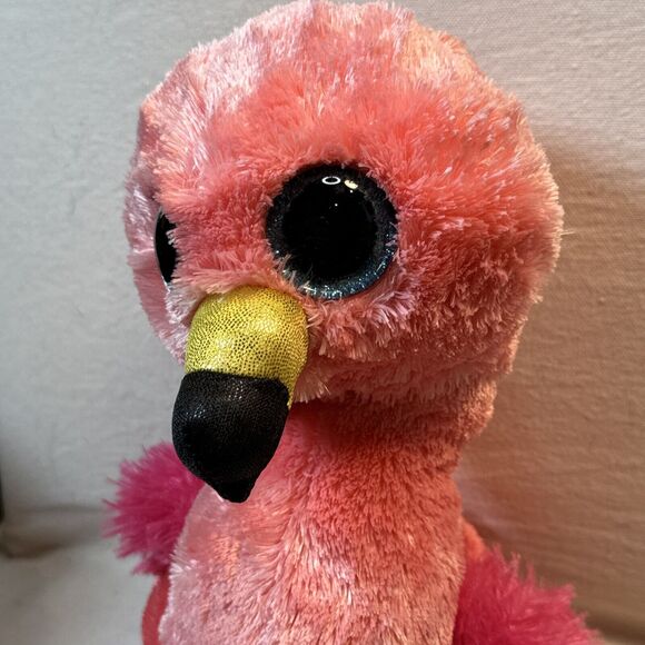 Ty Beanie Boos 9" GILDA Flamingo Stuffed Plush‎ w/ Heart Tags - Picture 2 of 10